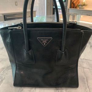 Black Prada bucket bag
